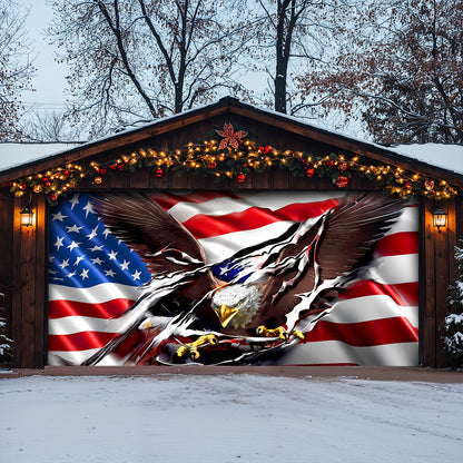 Lorva Garage Door Banner Decoration 250th Anniversary Eagle Breaks Through