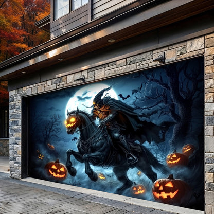 Lorva Halloween Garage Door Banner Decoration The Headless Horseman Returns