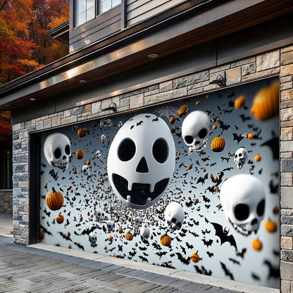 Lorva Halloween Garage Door Banner Decoration Spooky Skull Frenzy