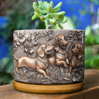 Lorva Dachshund Ceramic Plant Pot Classical Flower Garden