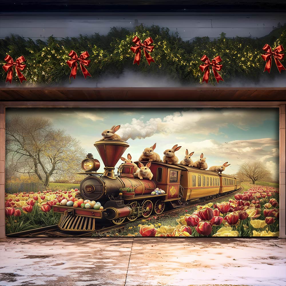 Lorva Easter Garage Door Banner Decoration Golden Spring Express
