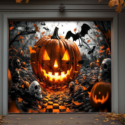 Lorva Halloween Garage Door Banner Decoration Grinning Jack Halloween