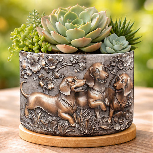 Lorva Dachshund Ceramic Plant Pot Classical Flower Garden