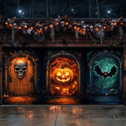 Lorva Halloween Garage Door Banner Decoration Gothic Halloween Fortress