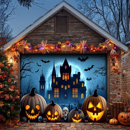 Lorva Halloween Garage Door Banner Decoration The Haunted Pumpkin House