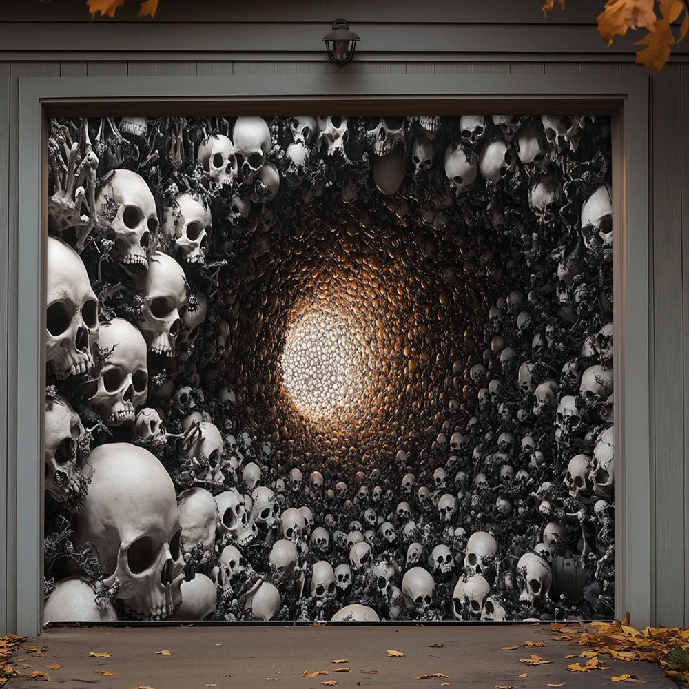 Lorva Halloween Garage Door Banner Decoration Skull Tunnel