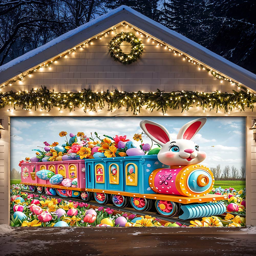 Lorva Garage Door Banner Decoration Easter Joy Express