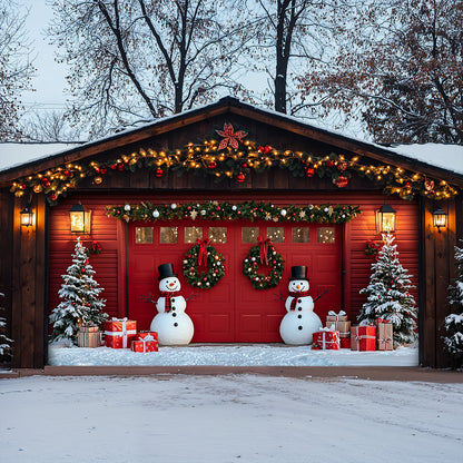 Lorva Christmas Garage Door Banner Decoration The Cute Snowman Gate