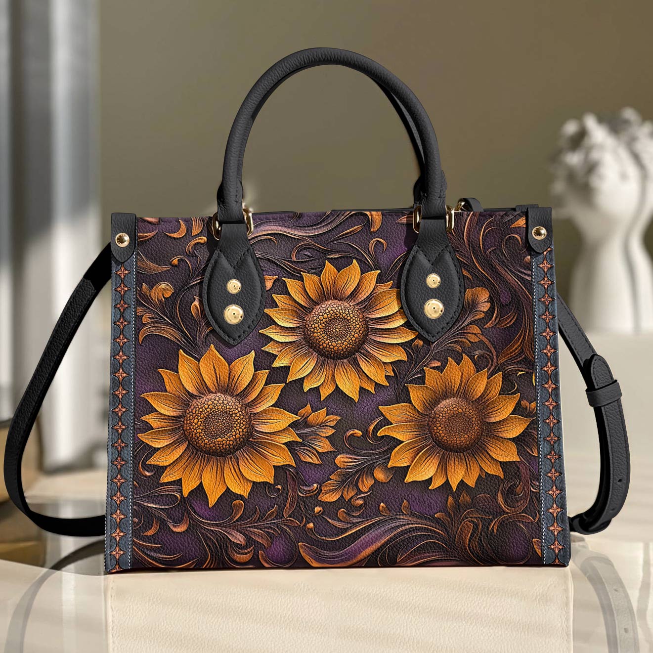Lorva Leather Bag Sunflower Hope Love