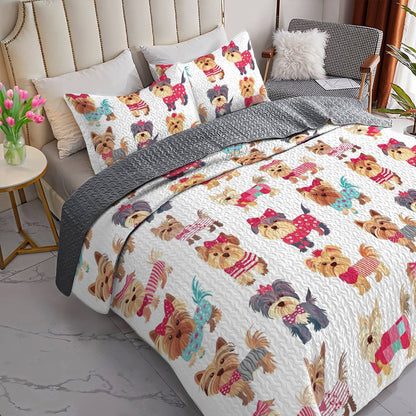 Lorva All Season Quilt 3-Piece Set Sweet Yorkie