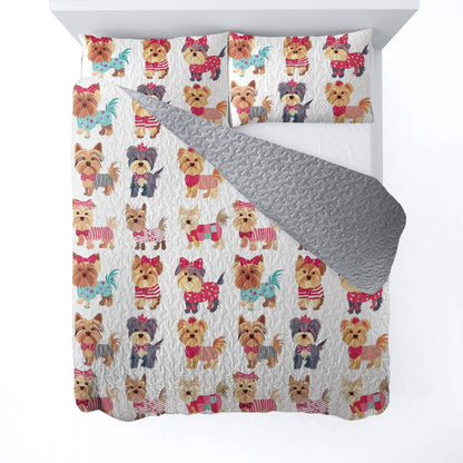 Lorva All Season Quilt 3-Piece Set Sweet Yorkie
