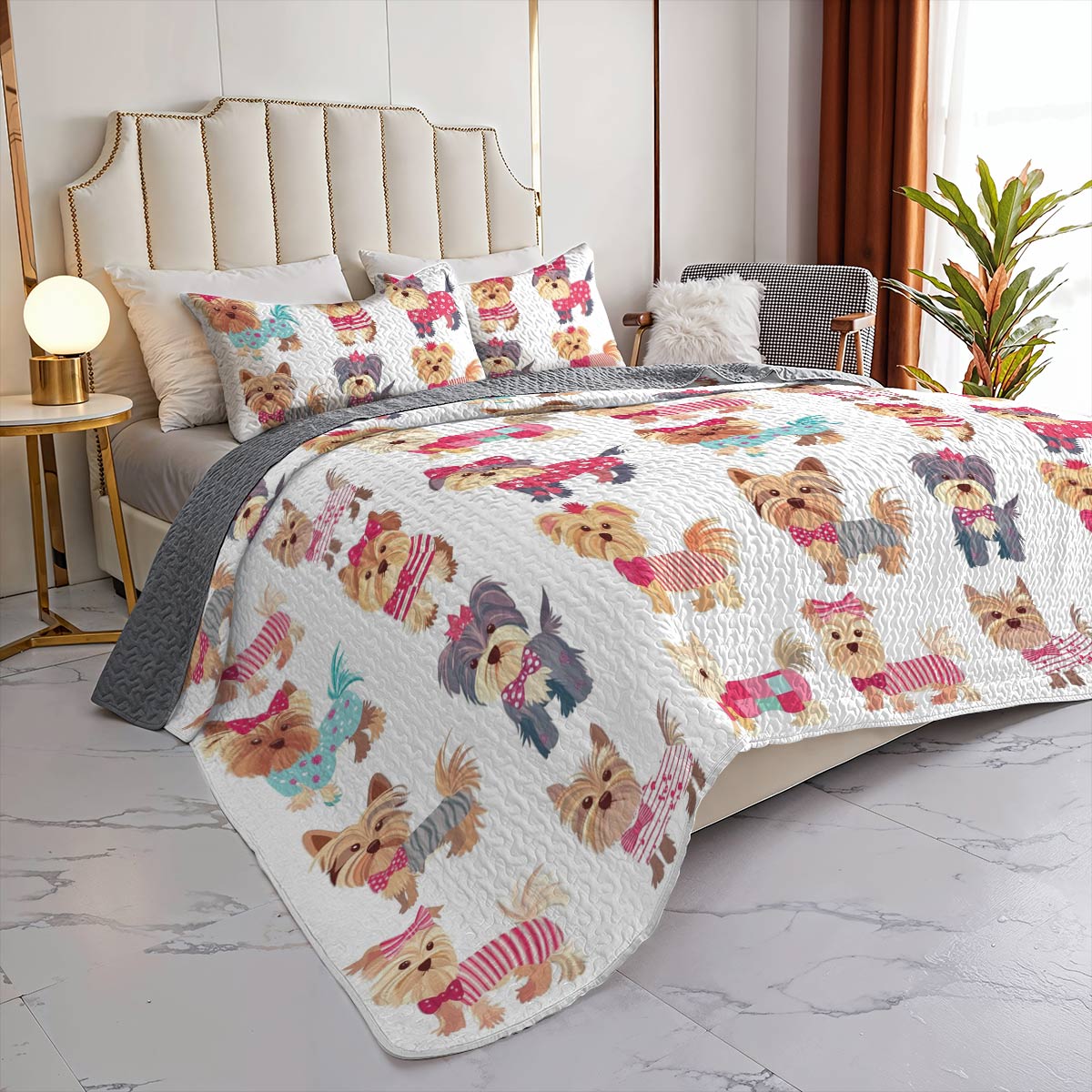 Lorva All Season Quilt 3-Piece Set Sweet Yorkie