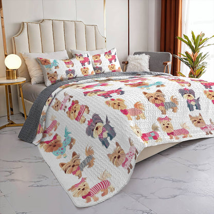 Lorva All Season Quilt 3-Piece Set Sweet Yorkie