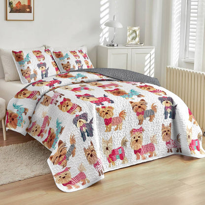 Lorva All Season Quilt 3-Piece Set Sweet Yorkie
