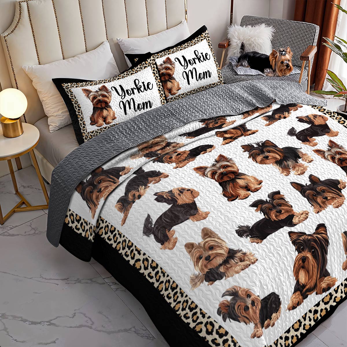 Lorva All Season Quilt 3-Piece Set Yorkie Mom