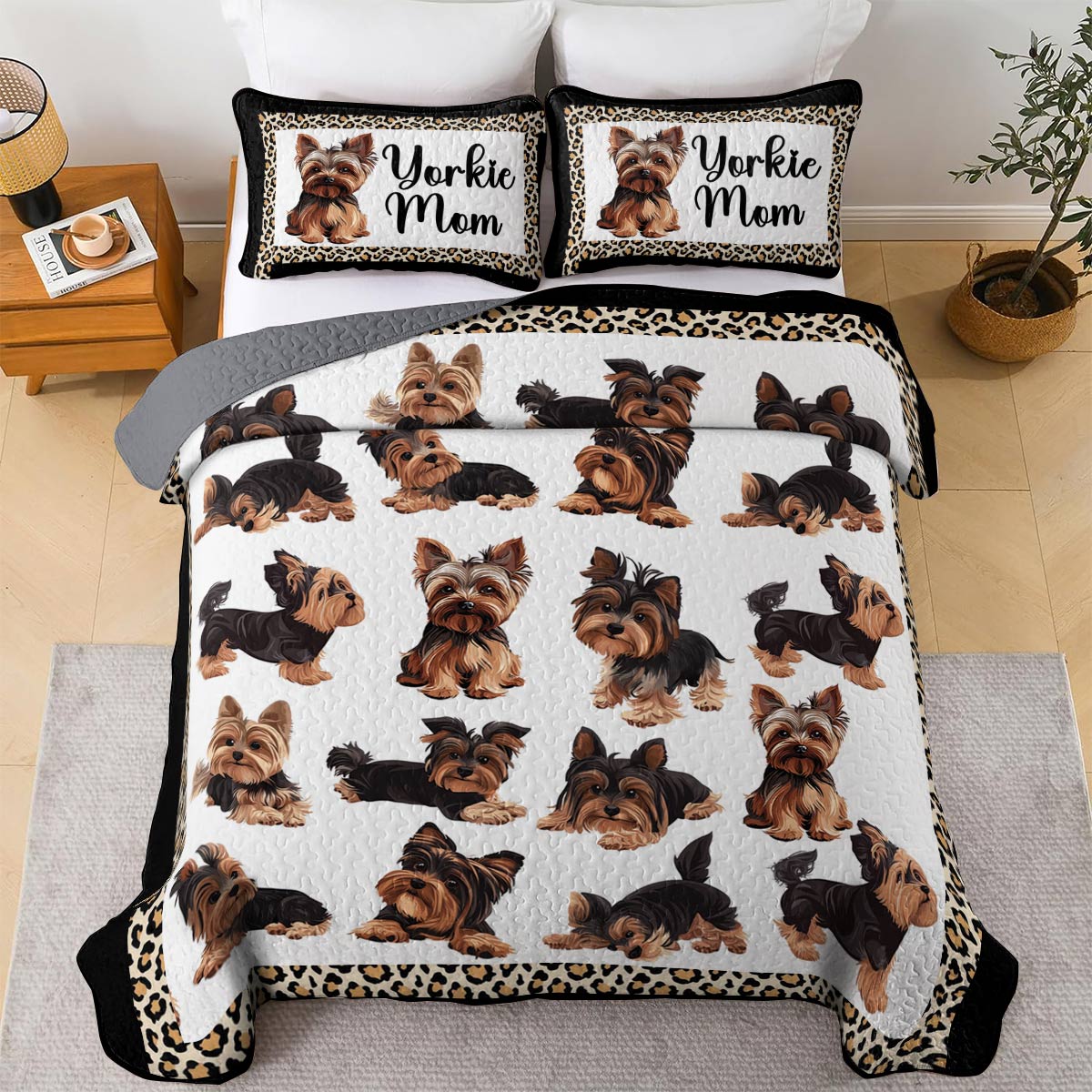 Lorva All Season Quilt 3-Piece Set Yorkie Mom