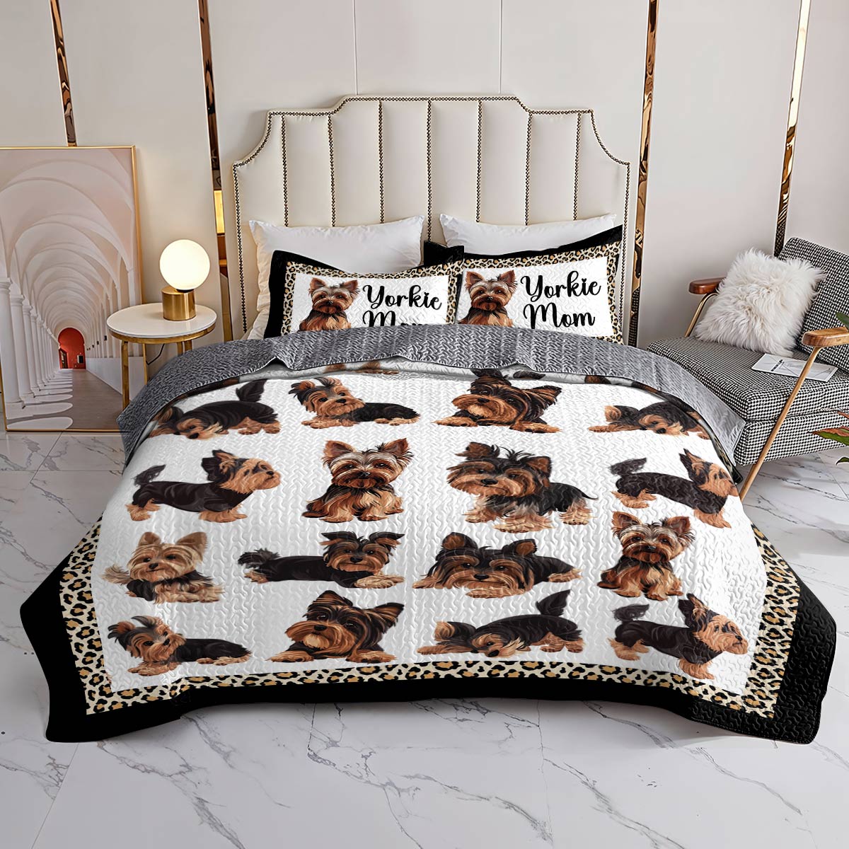 Lorva All Season Quilt 3-Piece Set Yorkie Mom