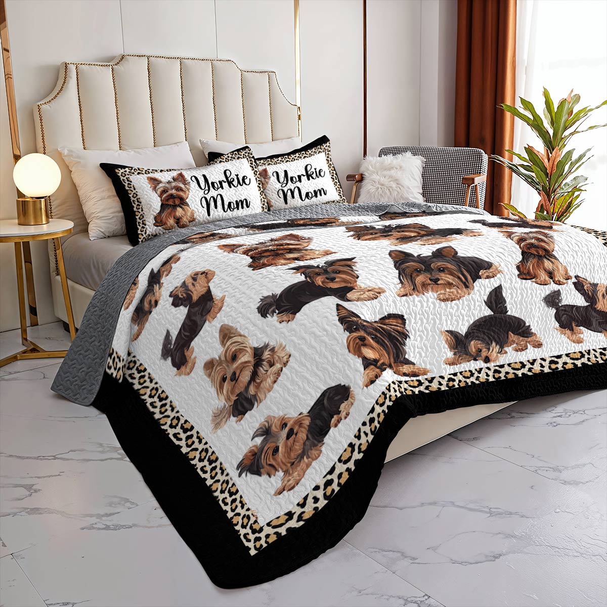 Lorva All Season Quilt 3-Piece Set Yorkie Mom