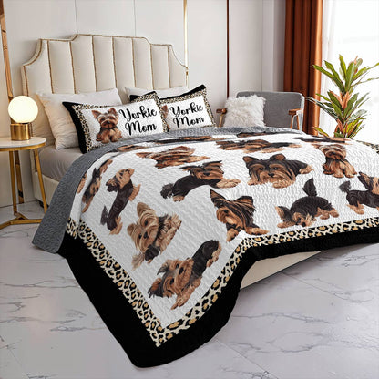 Lorva All Season Quilt 3-Piece Set Yorkie Mom