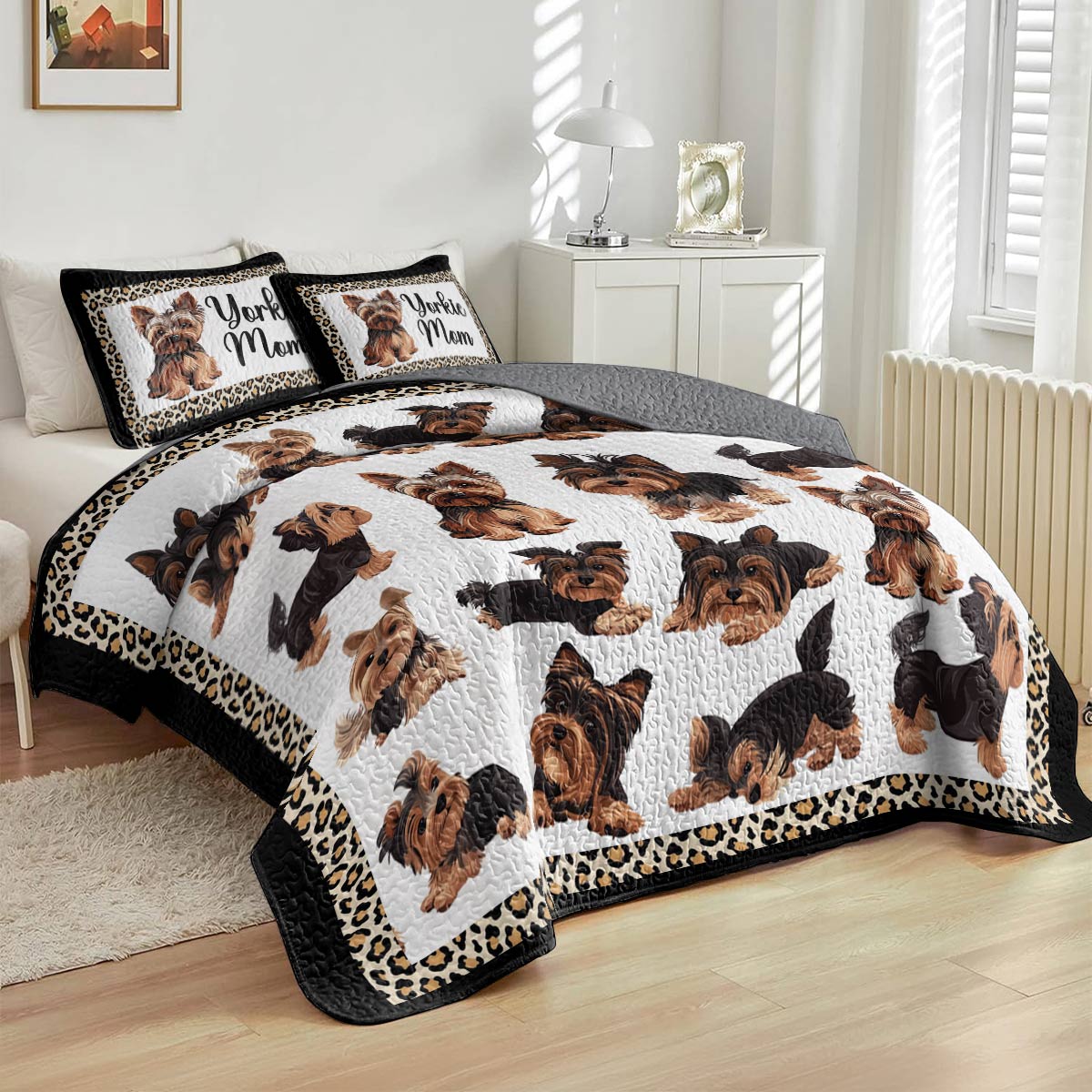 Lorva All Season Quilt 3-Piece Set Yorkie Mom