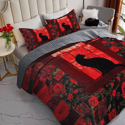 Lorva All Season Quilt 3-Piece Set Midnight Rose Window