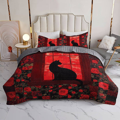 Lorva All Season Quilt 3-Piece Set Midnight Rose Window