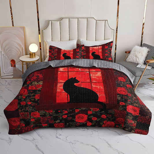 Lorva All Season Quilt 3-Piece Set Midnight Rose Window