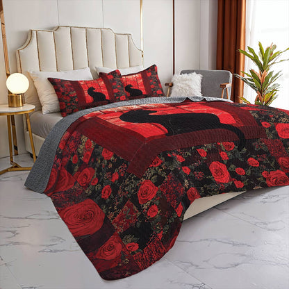 Lorva All Season Quilt 3-Piece Set Midnight Rose Window