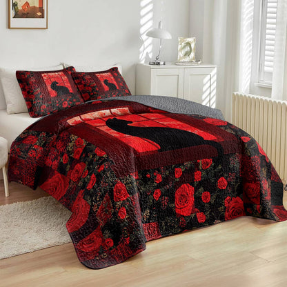 Lorva All Season Quilt 3-Piece Set Midnight Rose Window