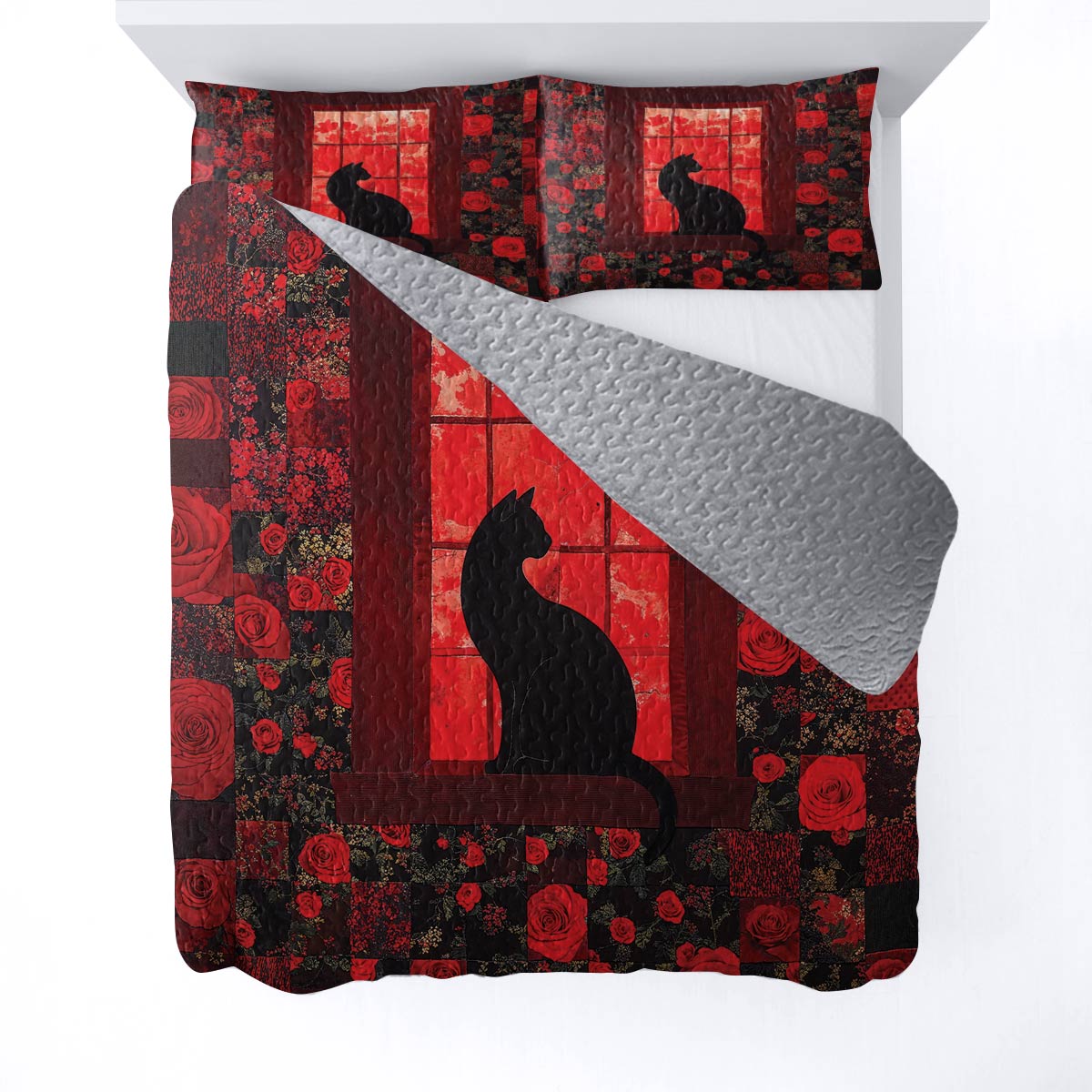 Lorva All Season Quilt 3-Piece Set Midnight Rose Window