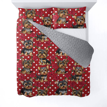 Lorva All Season Quilt 3-Piece Set Puppy Rose Bliss