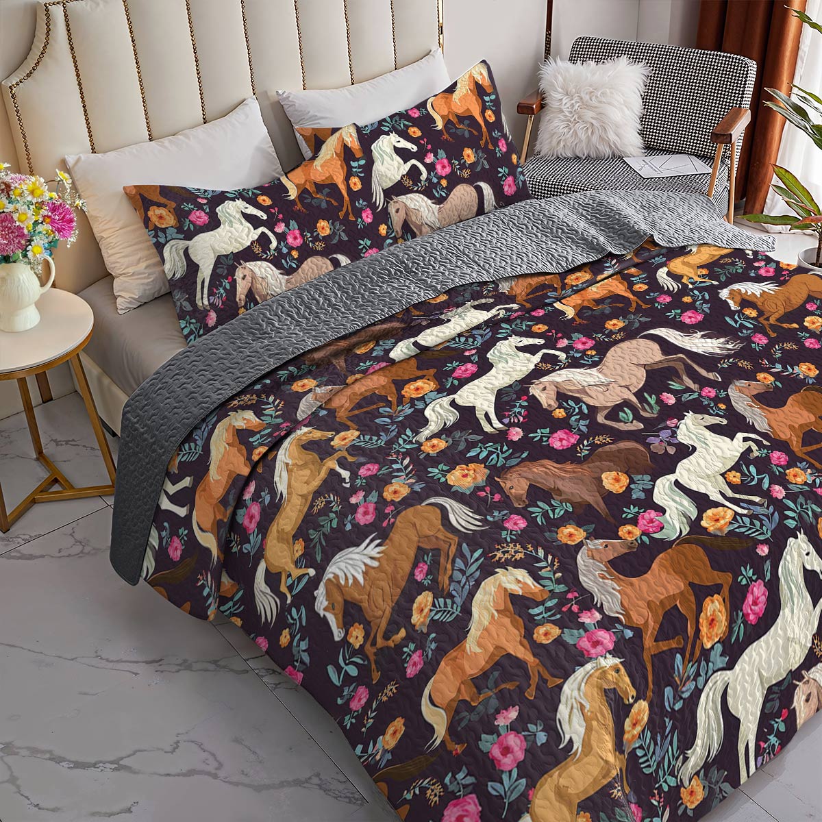 Lorva All Season Quilt 3-Piece Set Wild Horse Haven