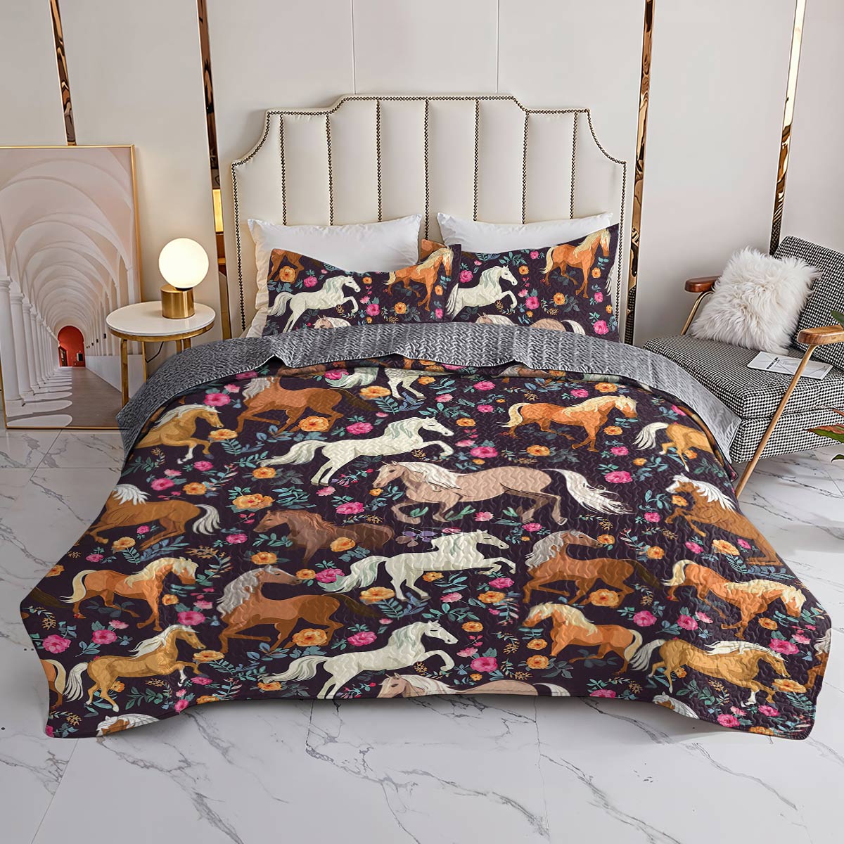 Lorva All Season Quilt 3-Piece Set Wild Horse Haven