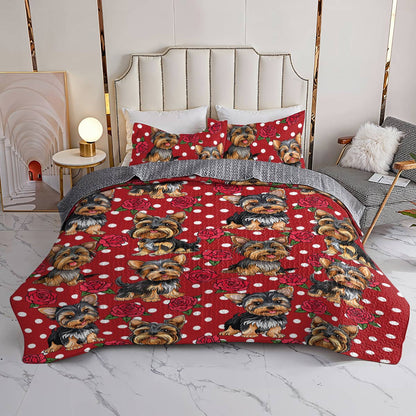 Lorva All Season Quilt 3-Piece Set Puppy Rose Bliss