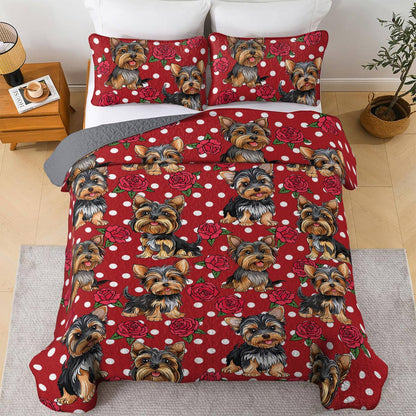 Lorva All Season Quilt 3-Piece Set Puppy Rose Bliss