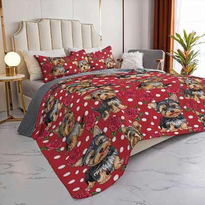 Lorva All Season Quilt 3-Piece Set Puppy Rose Bliss