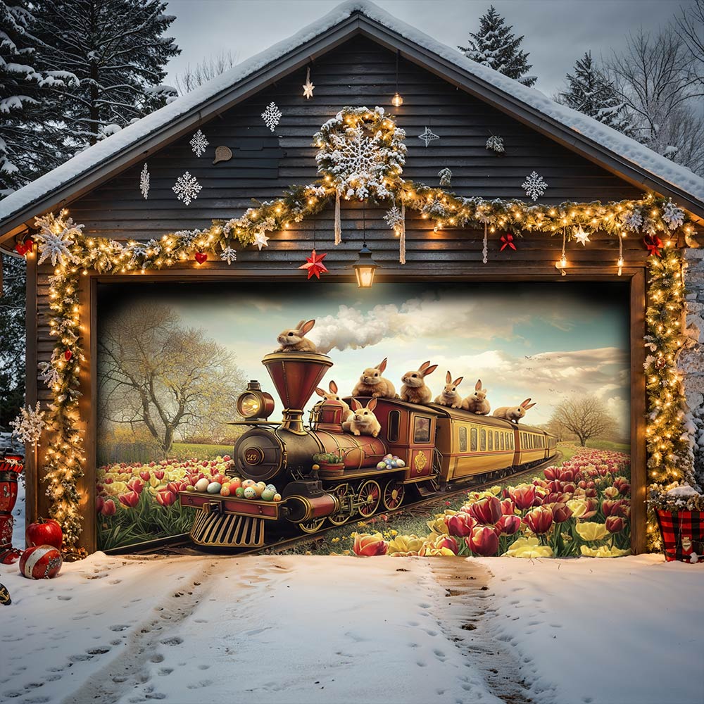 Lorva Easter Garage Door Banner Decoration Golden Spring Express