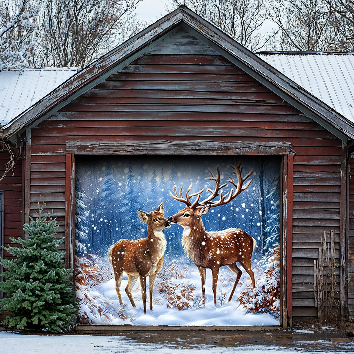 Lorva Deer Garage Door Banner Decoration The Silent Glade