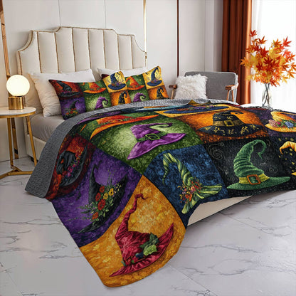 Witch Lorva All Season Quilt 3-Piece Set Magic Witch Hats