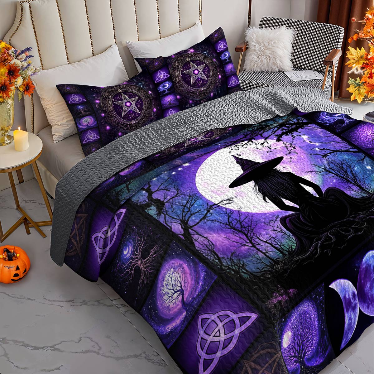 Witch Lorva All Season Quilt 3-Piece Set Lunar Magic