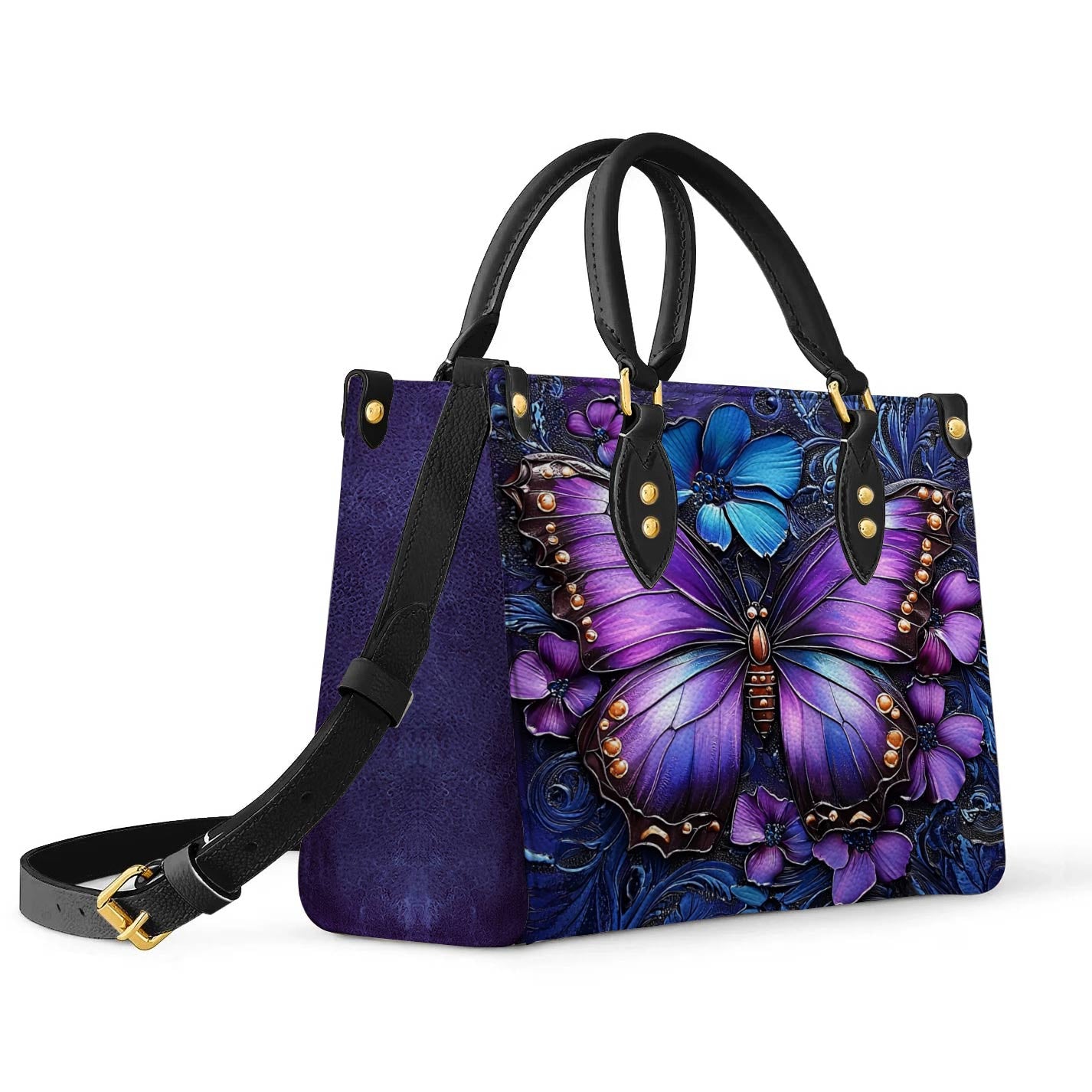 Lorva Leather Bag Charming Floral Butterfly