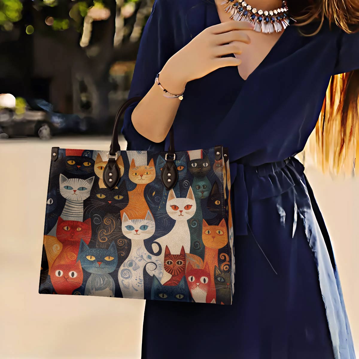 Lorva Cat Leather Bag Gentle Cat Friends