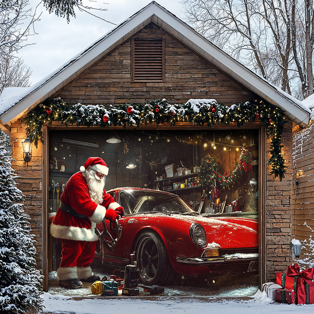 Lorva Christmas Garage Door Banner Decoration Motor Garage