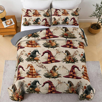 Witch Lorva All Season Quilt 3-Piece Set Floral Witch Hats