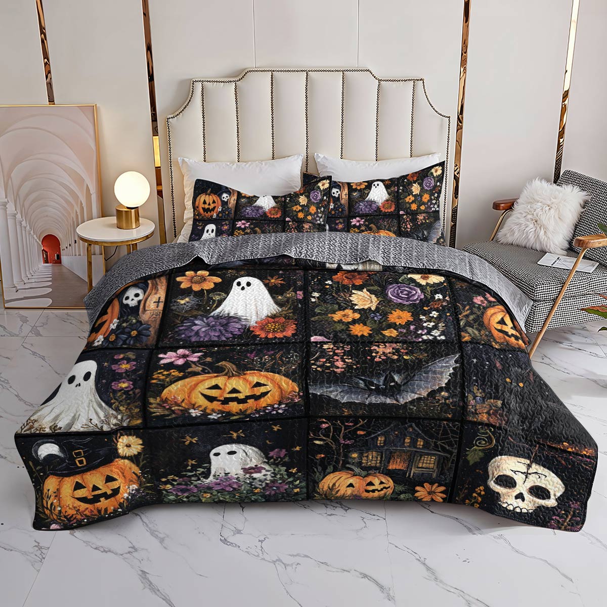 Halloween Lorva All Season Quilt 3-Piece Set Enchanted Halloween Nights