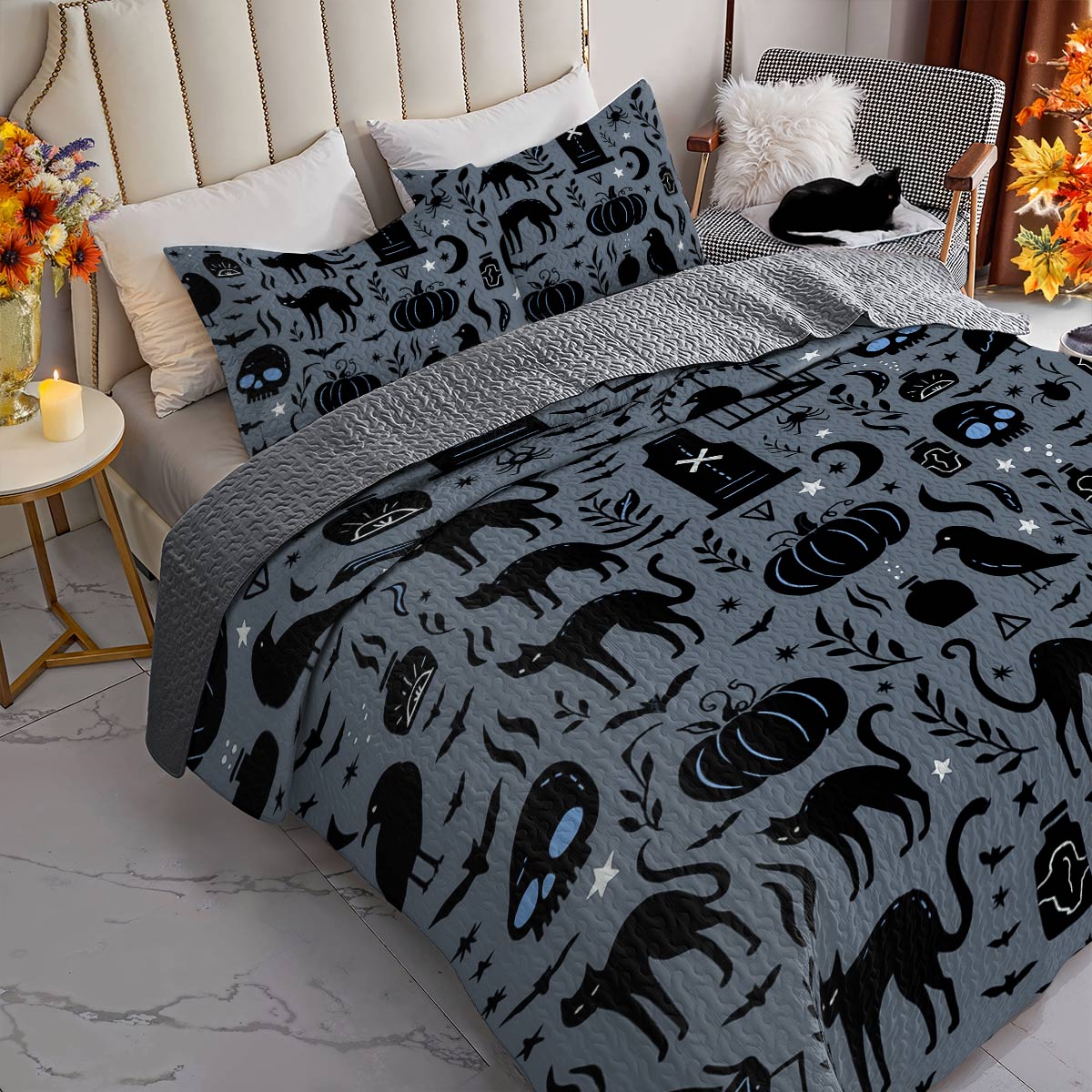Halloween Lorva All Season Quilt 3-Piece Set The Dark