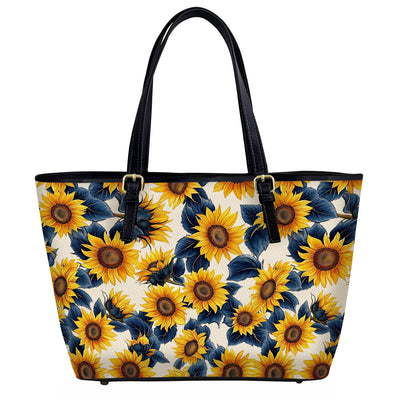 Lorva Sunflower Leather Tote Bag Twilight Sunflower