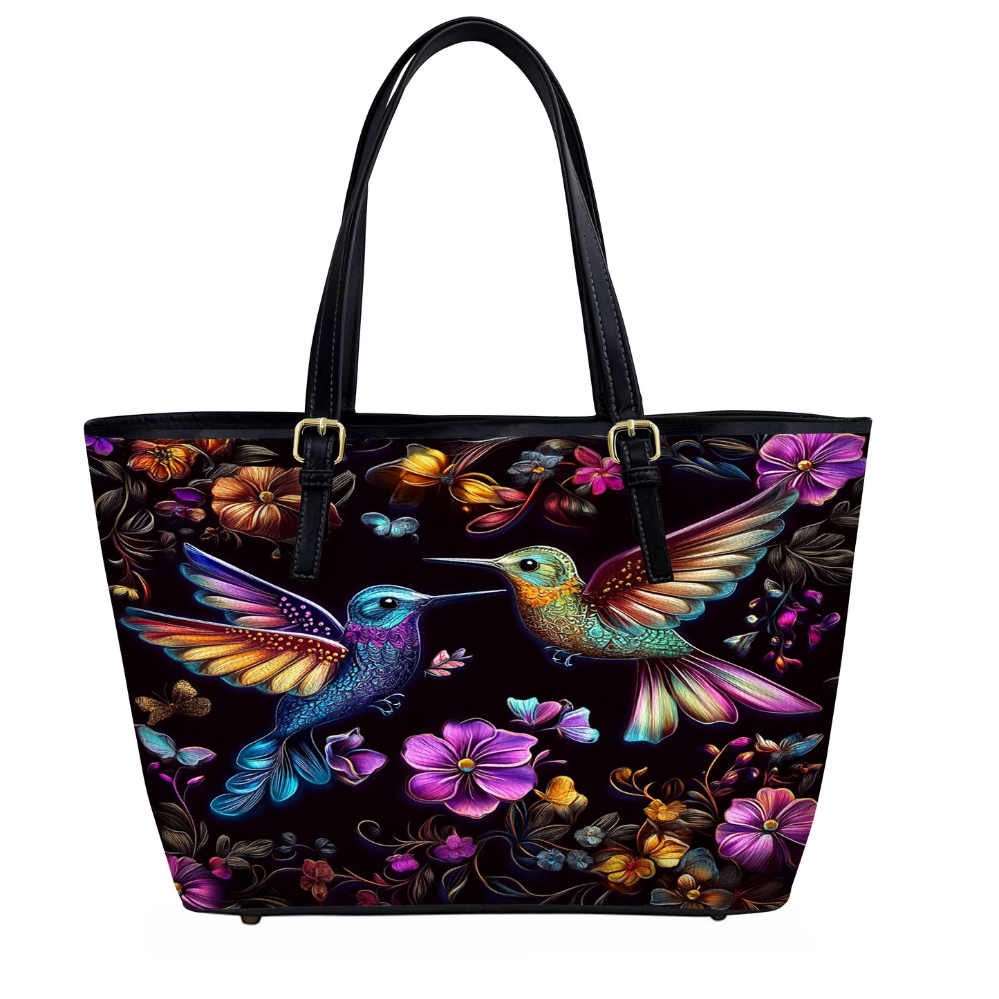 Lorva Hummingbird Leather Tote Bag Vintage Lovely