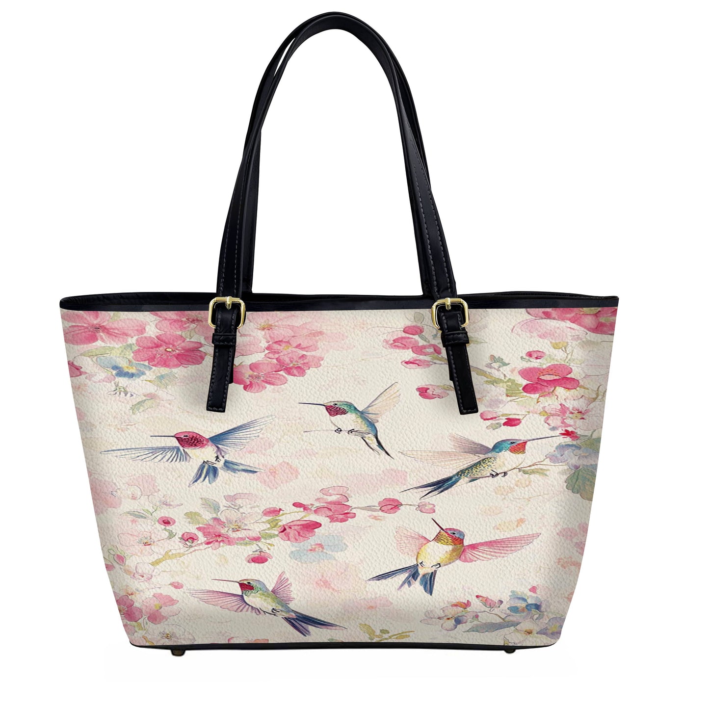 Lorva Hummingbird Leather Tote Bag Flight of Spring
