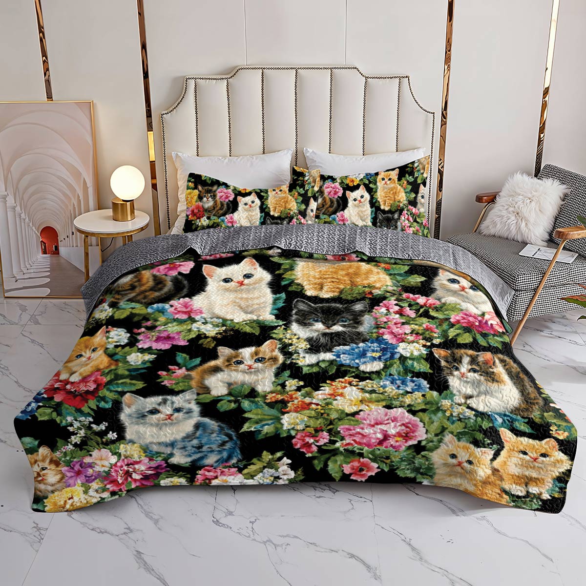 Lorva All Season Quilt 3-Piece Set Purrfect Dreams